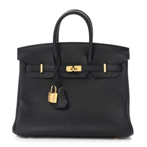 Hermes Togo Verso Birkin 25 Black Toundra