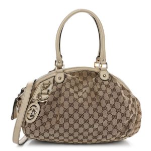 Gucci Monogram Medium Sukey Boston Off White