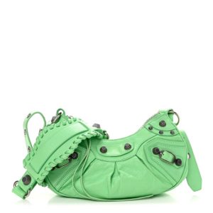 Balenciaga Agneau Arena Le Cagole Shoulder Bag XS Mint Green