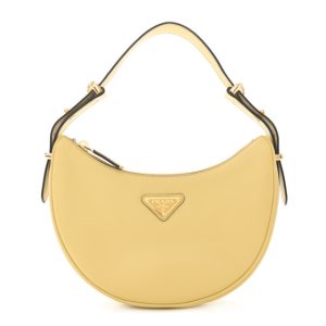 Prada Soft Calfskin Arque Shoulder Bag Miele