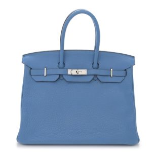 Hermes Taurillon Clemence Birkin 35 Azure