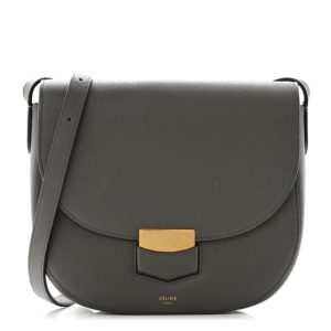Celine Baby Grained Calfskin Small Trotteur Grey