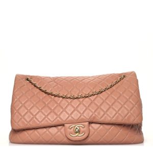 Chanel Calfskin Quilted XXL Travel Flap Bag Camel