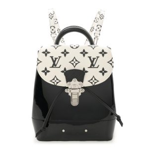 Louis Vuitton Patent Monogram Hot Springs Backpack Black White