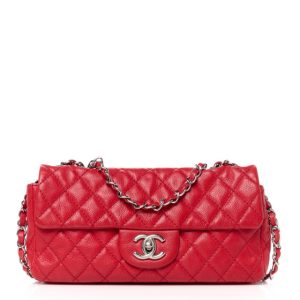 Chanel Caviar Quilted East West Flap Red