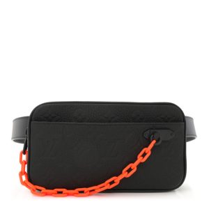 Louis Vuitton Taurillon Monogram Uniformes Solar Ray Soft Pochette Volga Belt Bag Black