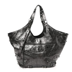 Balenciaga Agneau Arena Large Le Cagole Carry All Bag Steel Grey