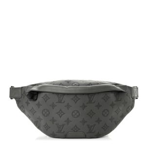 Louis Vuitton Calfskin Monogram Shadow Discovery Bumbag PM Gray