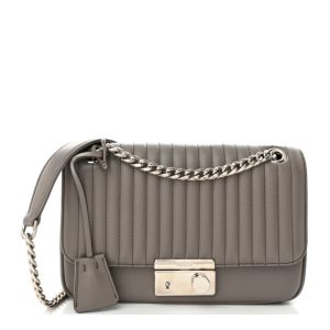Prada Glace Calfskin Impunture Diagramme Sound Flap Chain Crossbody Bag Argilla