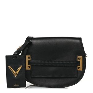 Valentino Garavani Calfskin My Rockstud Saddle Bag Black