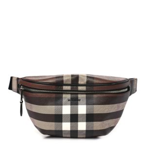 Burberry E-canvas Check Cason Bum Bag Dark Birch Brown