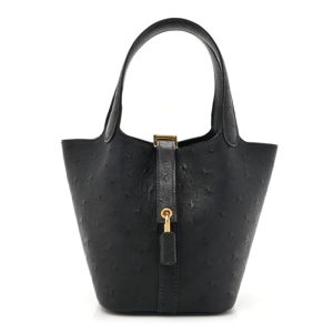 Hermes Ostrich Micro Picotin Lock Caban