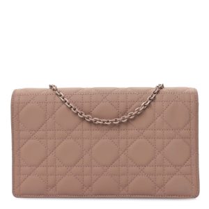 Christian Dior Ultra Matte Calfskin Cannage Lady Dior Clutch Fard
