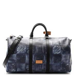 Louis Vuitton Damier Salt Keepall Bandouliere 50 Ocean Blue