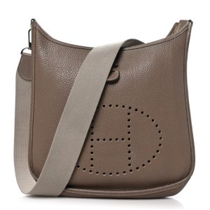 Hermes Taurillon Clemence Evelyne II PM Etoupe