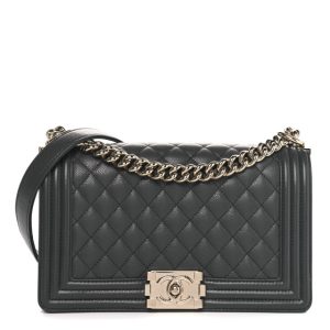 Chanel Caviar Quilted Medium Boy Flap Dark Grey