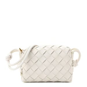 Bottega Veneta Nappa Intrecciato Candy Loop Camera Bag White