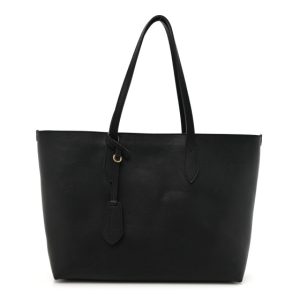 Burberry Grainy Calfskin Haymarket Check Medium Ardwell Zip Tote Black