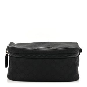 Gucci Nylon Monogram Fanny Pack Belt Bag Black