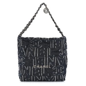Chanel Denim Patchwork Quilted Chanel 22 Blue