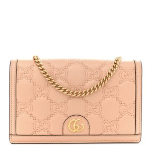 Gucci Calfskin GG Matelasse Chain Wallet Perfect Pink