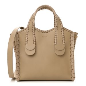 Chloe Calfskin Small Mony Tote Argil Brown