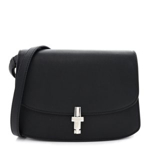 The Row Stamped Saddle Calfskin The Sofia 8.75 Crossbody Black