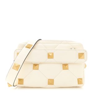 Valentino Garavani Nappa Roman Stud Crossbody Ivory