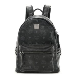 MCM Visetos Small Side Stud Stark Backpack Black