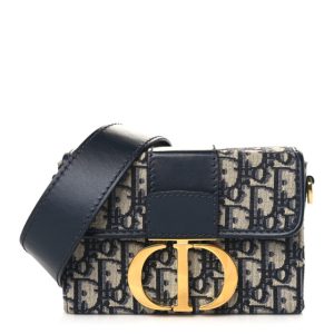 Christian Dior Oblique 30 Montaigne Box Bag Blue
