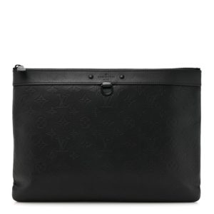Louis Vuitton Calfskin Monogram Shadow Discovery Pochette Black