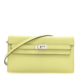 Hermes Chevre Mysore Kelly Wallet To Go Jaune Bourgeon