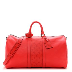 Louis Vuitton Taigarama Keepall Bandouliere 50 Fire Red