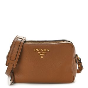 Prada Vitello Phenix Camera Bag Caramel