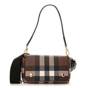 Burberry E-canvas Check Dorset Crossbody Dark Birch Brown