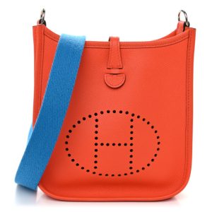 Hermes Epsom Amazone Evelyne TPM Orange Poppy Bleu Zanzibar