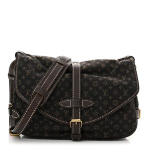 Louis Vuitton Monogram Mini Lin Saumur Ebene
