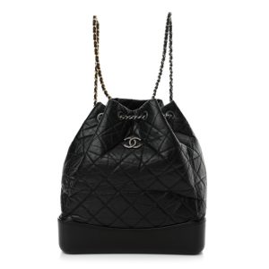 Chanel Aged Calfskin Quilted Gabrielle Backpack Black