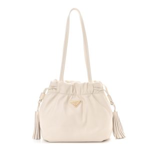 Prada Nappa Drawstring Tote White