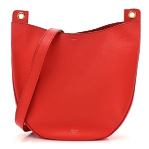 Celine Natural Calfskin Hobo Red