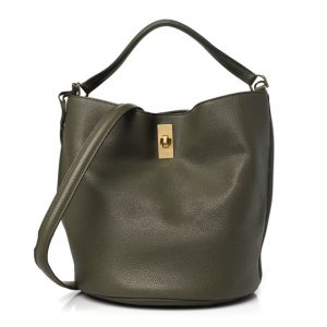 Celine Supple Grained Calfskin Bucket 16 Bag Dark Olive
