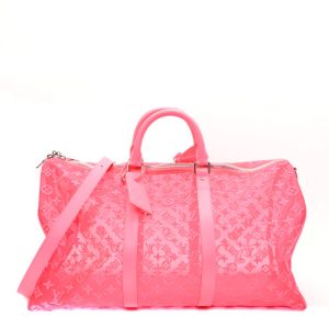 Louis Vuitton Monogram Fluo See Through Keepall Bandouliere 50 Rose