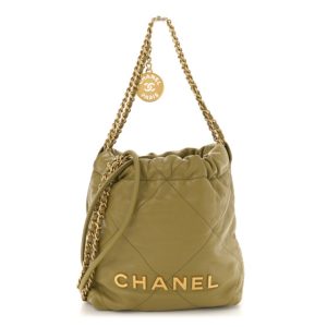 Chanel Shiny Calfskin Quilted Mini Chanel 22 Green