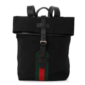 Gucci Techno Canvas Web Single Buckle Backpack Black