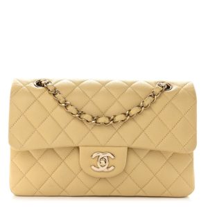 Chanel Caviar Quilted Small Double Flap Yellow