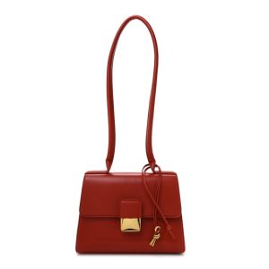 Bottega Veneta Calfskin Medium Desiree Shoulder Bag Red