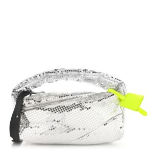 Off-White Puffy Disco Pump Pouch Crossbody Bag Silver