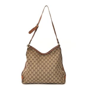 Gucci Monogram Medium Marrakech Hobo Camel