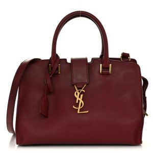 Saint Laurent Calfskin Monogram Baby Downtown Cabas Bordeaux