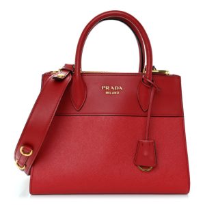 Prada Saffiano City Calfskin Small Paradigme Bag Red